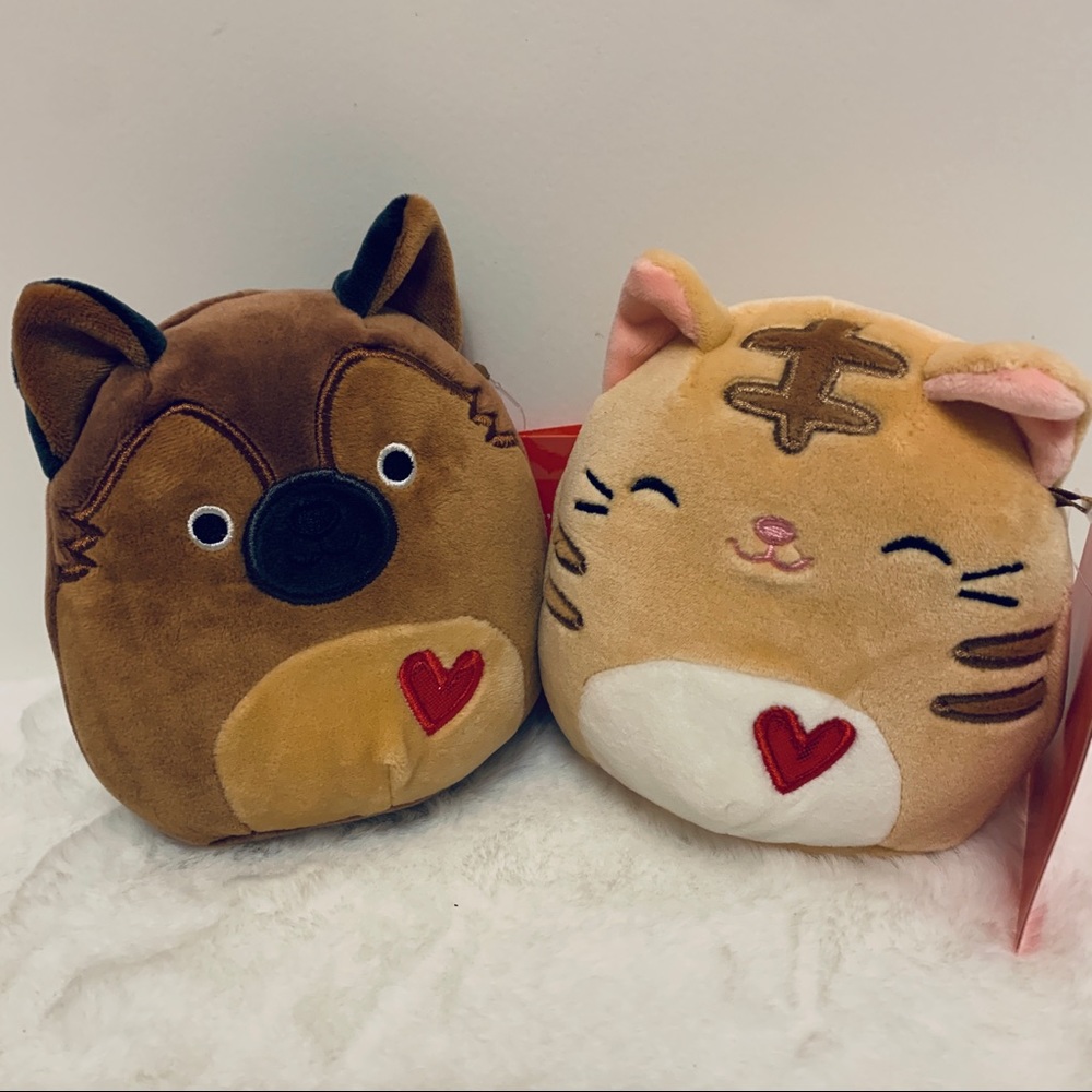 Squishmallow Pet Bundle Dog Cat 🐶🐱, Valentine ♥️, Mario Nathan, 5” New
